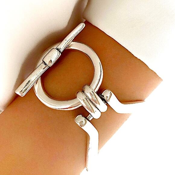 Stainless Steel Wrap Chain Link Bracelet Statement Bracelet Handmade Unique - Picture 3 of 9